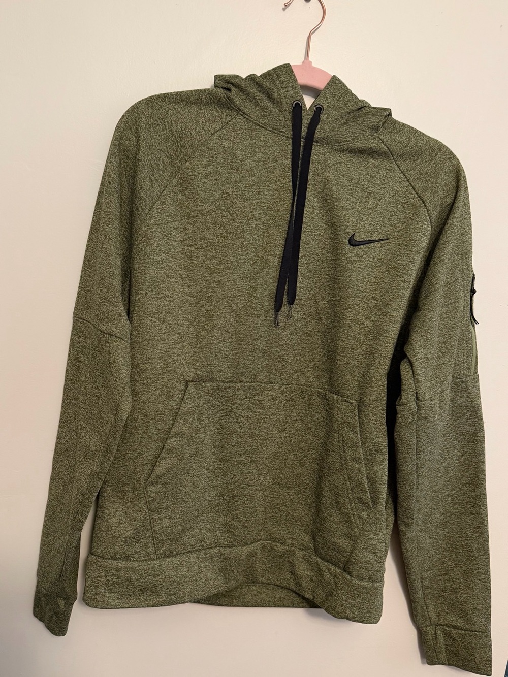 Nike Olive Green Hooded Sweatshirt with Black Accents
